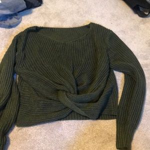 Knot front sweater